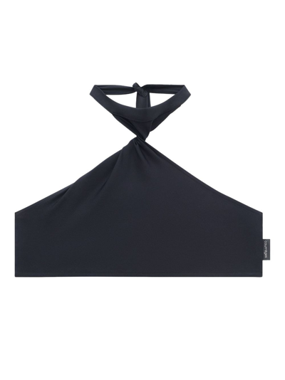 Shop Courrèges Twist-detailing Bikini Top In Black