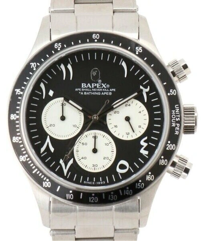 Pre-owned A Bathing Ape Men's Wrist Watch Classic Type 4 Bapex Quartz Black 2022 Aw