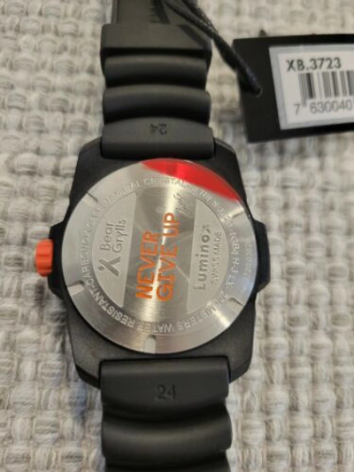 Pre-owned Luminox Brand  Men's Bear Grylls Survival Sea Black Rubber Band Watch Xb.3723