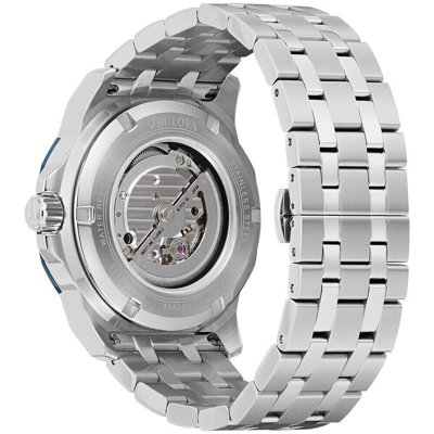 Pre-owned Bulova 98a302 Marine Star Automatic 20 Atm Free Shipping