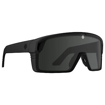 Pre-owned Spy Monolith Sunglasses Polarized Matte Black - Happy Gray Green W/ Black Mirror