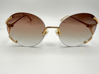 Pre-owned Gucci Sunglasses Authentic Gg0645s 002 Gold Brown 57 18 130