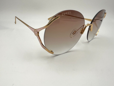 Pre-owned Gucci Sunglasses Authentic Gg0645s 002 Gold Brown 57 18 130