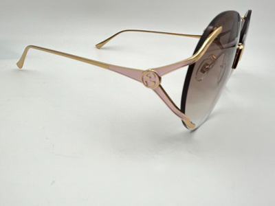 Pre-owned Gucci Sunglasses Authentic Gg0645s 002 Gold Brown 57 18 130