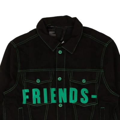 Pre-owned Vlone Black & Green Friends Denim Jacket Size M