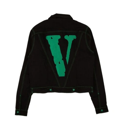 Pre-owned Vlone Black & Green Friends Denim Jacket Size M