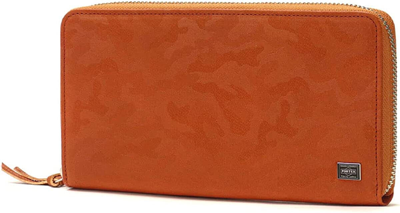 Pre-owned Porter Yoshida Bag  Wonder Long Wallet Orange 342-03838 Made In Japan