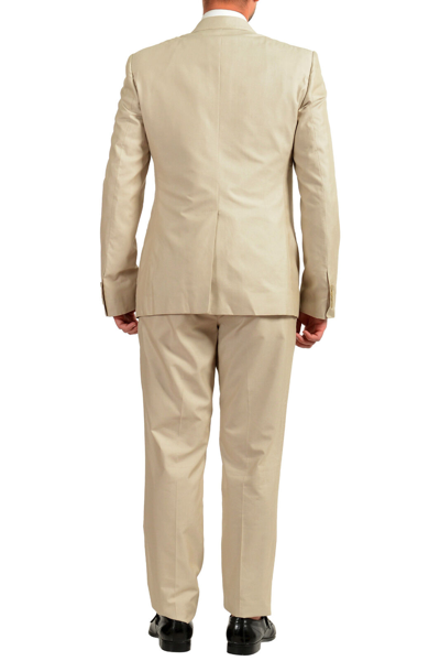 Pre-owned Dolce & Gabbana Men's "martini" Beige Silk Two Button Three Piece Suit