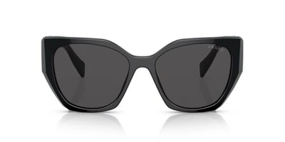 Pre-owned Prada Pr 19zs 1ab5so Black Dark Grey Large Women Sunglasses In Gray