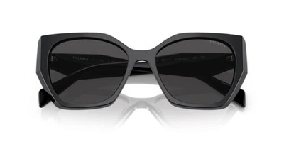 Pre-owned Prada Pr 19zs 1ab5so Black Dark Grey Large Women Sunglasses In Gray