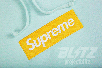 Pre-owned Supreme Box Logo Hooded Sweatshirt Ice Blue S M Xl Fw17 Hoodie