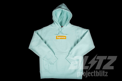 Pre-owned Supreme Box Logo Hooded Sweatshirt Ice Blue S M Xl Fw17 Hoodie
