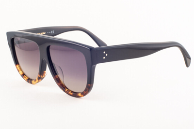 Pre-owned Celine Cl 40001f 05f Black Havana / Gray Gradient Sunglasses Cl40001f 05f 60mm