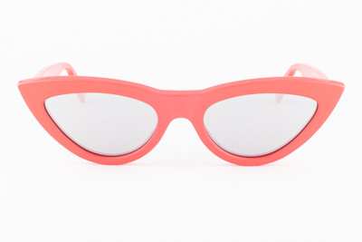 Pre-owned Celine Cl 400191 68c Red / Gray Mirror Sunglasses 56mm