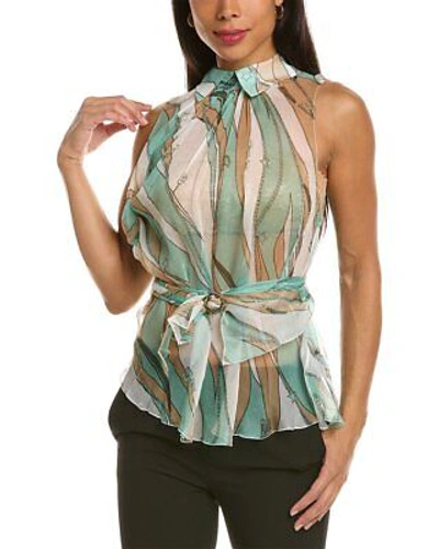 Pre-owned Franchi Elisabetta  Silk Top Women's In Green