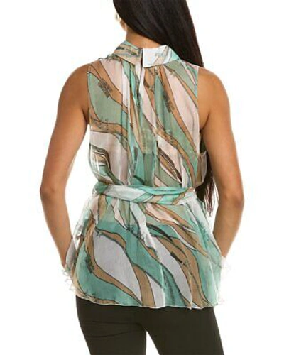 Pre-owned Franchi Elisabetta  Silk Top Women's In Green