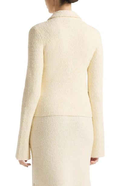 St John Tailored Tweed Jacket With Detail Buttons In Ecru/ Vanilla