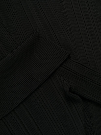 Shop Self-portrait Black Ribbed Knit Maxi Dress