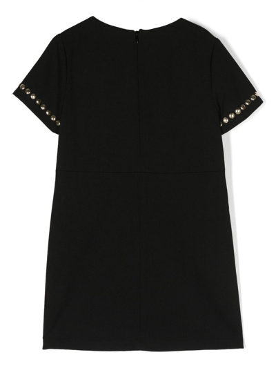 Shop Michael Kors Stud-embellished Short-sleeve Dress In Black