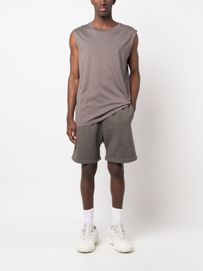 Shop Acne Studios Cotton-blend Track Shorts In Grey