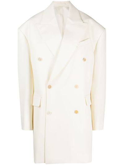 Wardrobe.nyc Double-breasted Wool Coat In Neutrals