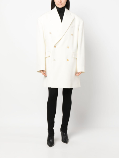 Shop Wardrobe.nyc Double-breasted Wool Coat In Neutrals