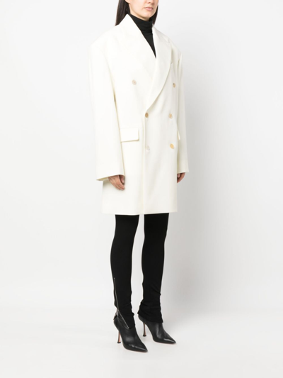 Shop Wardrobe.nyc Double-breasted Wool Coat In Neutrals