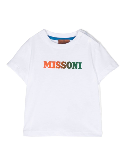 Shop Missoni Logo-print Cotton-jersey T-shirt In White