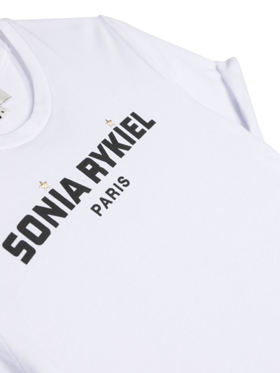Shop Sonia Rykiel Enfant Logo-print Crew-neck T-shirt In White