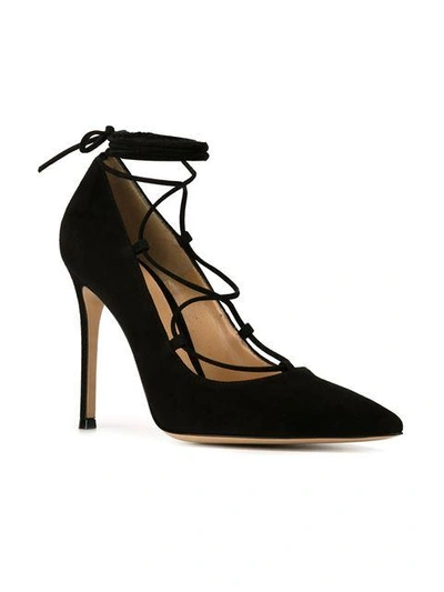 Gianvito Rossi Femì Lace-up Suede Pumps