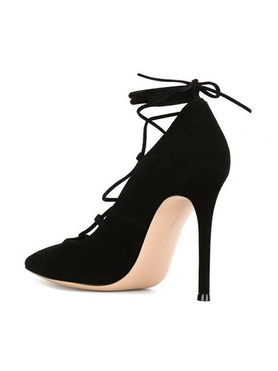 Gianvito Rossi Femì Lace-up Suede Pumps