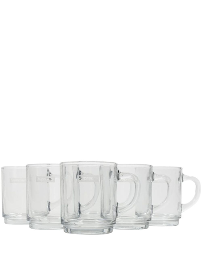 Shop Supreme X Duralex Glass Mugs (set Of 6) In Clear