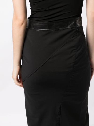 Helmut Lang Black Twisted Midi Skirt In Black
