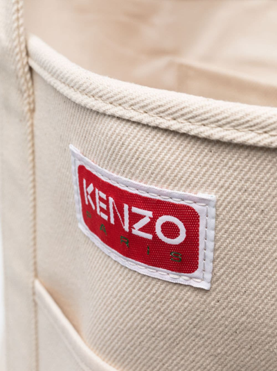 Shop Kenzo Large  Target Tote Bag In Neutrals
