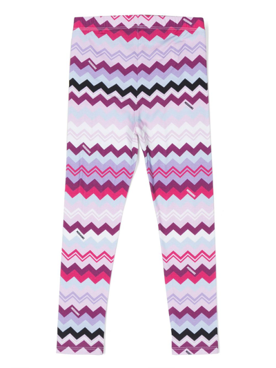 Shop Missoni Zig-zag Print Jersey Leggings In Pink