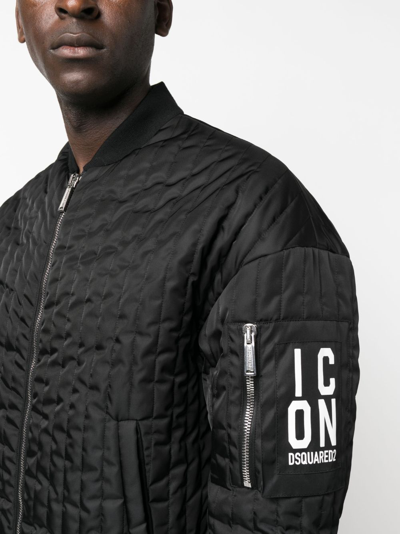Dsquared2 Bomber Nylon Nero In Black
