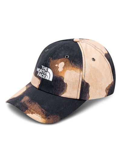 Supreme X Tnf Bleached Denim Print 6-panel Cap In Black
