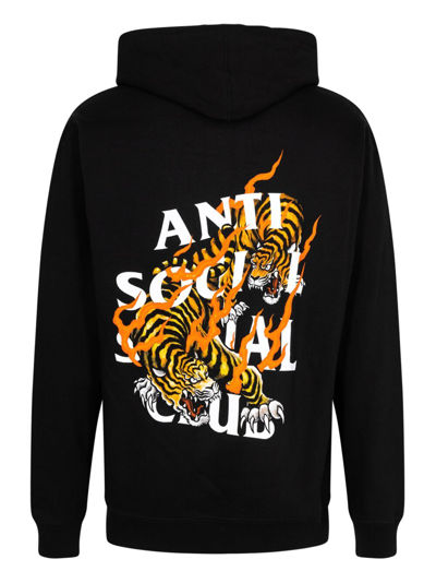 Anti Social Social Club White Picket Fence Hoodie In Black