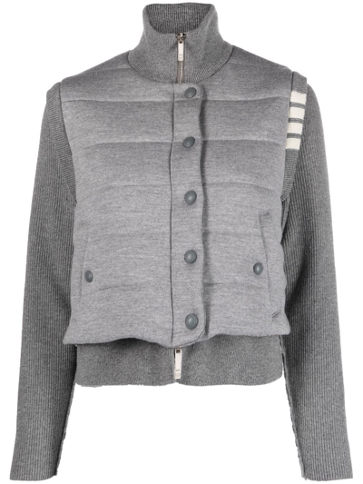 Thom Browne Grey Layered Wool Jacket In Grey