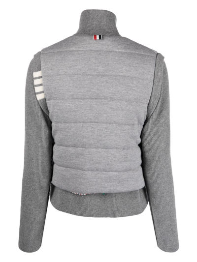Thom Browne Grey Layered Wool Jacket In Grey
