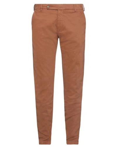 Shop Berwich Man Pants Rust Size 40 Cotton, Elastane In Red