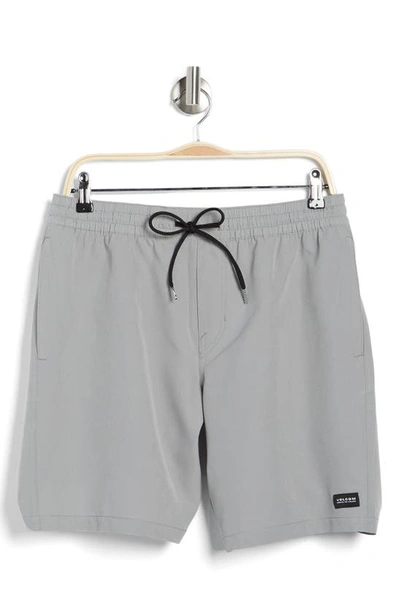 Volcom Stones Hybrid Drawstring Waist Shorts In Grey