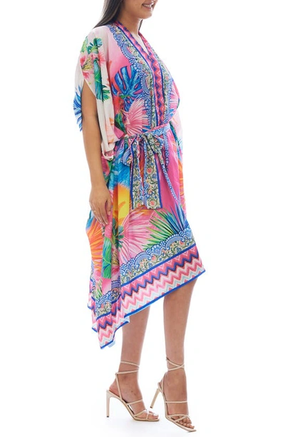 Ranee's Flamingo Cover-up Ruana In Purple