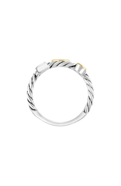 Effy Sterling Silver & 14k Gold Diamond Twist Band Ring In White