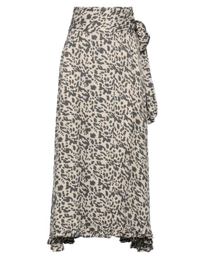 Alessia Santi Woman Midi Skirt Beige Size 4 Viscose In Beige