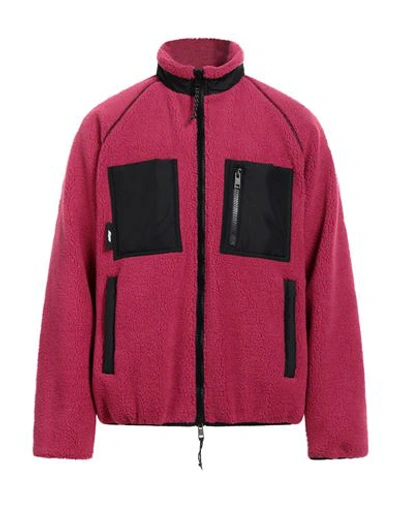 Shop Msgm Man Jacket Fuchsia Size 42 Acrylic, Polyester In Pink