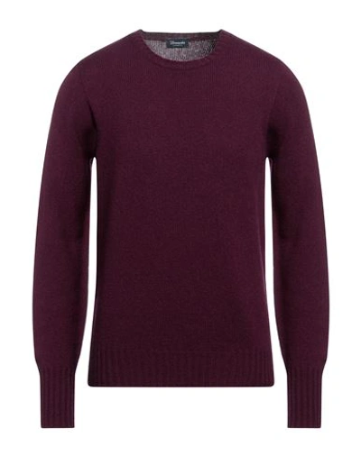 Shop Drumohr Man Sweater Deep Purple Size 44 Lambswool