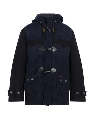 Shop Bark Man Coat Navy Blue Size L Wool, Polyamide