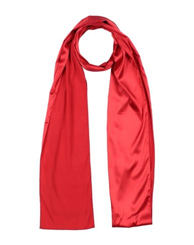 Shop Maison Margiela Woman Scarf Red Size - Silk, Elastane