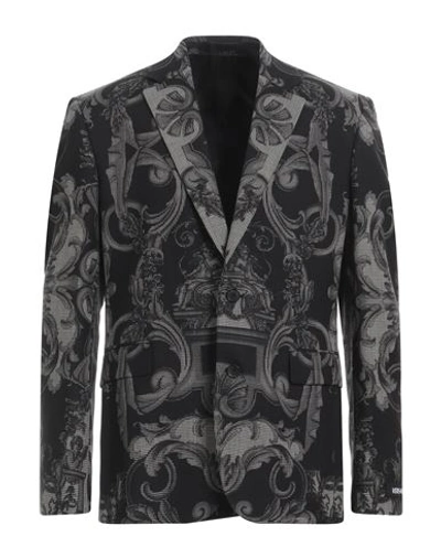 Shop Versace Man Suit Jacket Black Size 44 Wool
